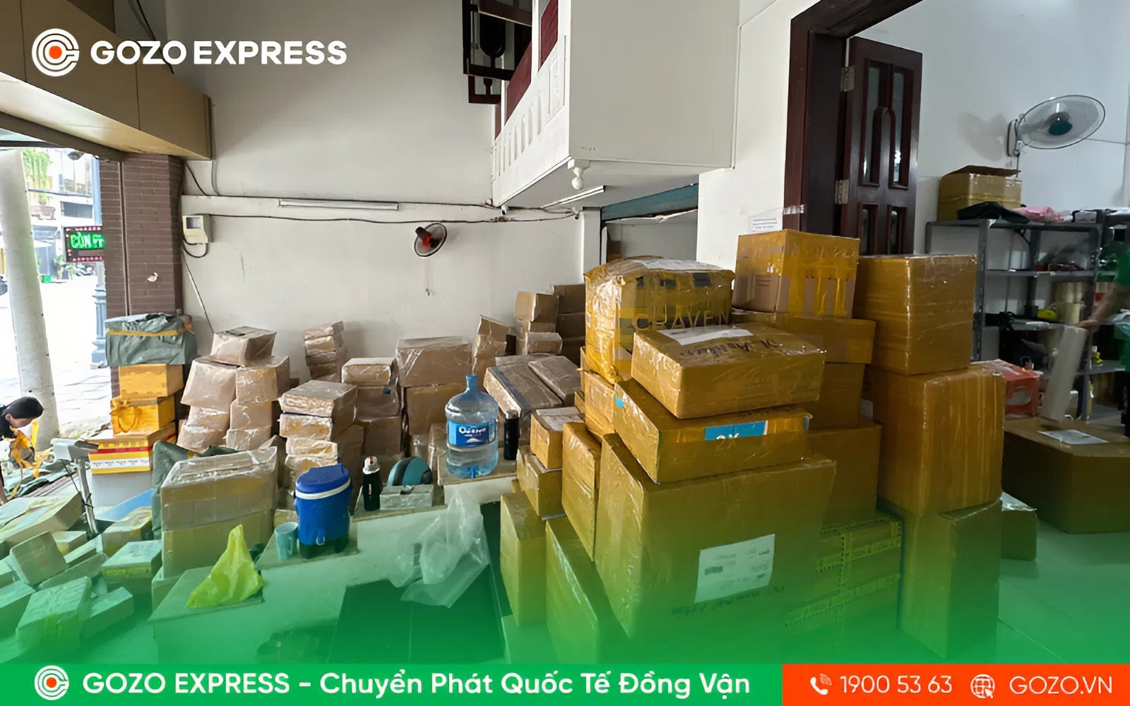 Cước phí gửi hàng quốc tế phụ thuộc vào kích thước kiện hàng và khối lượng