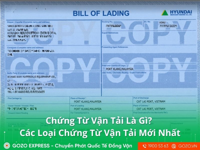 Chứng Từ Vận Tải Là Gì? Các Loại Chứng Từ Vận Tải Mới Nhất